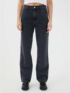 Urban Outfitters BDG Black High Rise Carpenter Denim Jeans Size 24 90s Utility